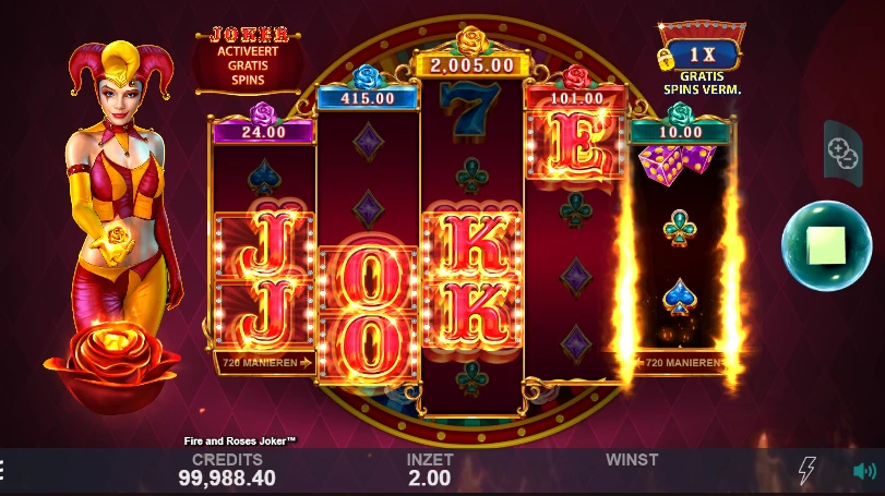 Fire and Roses Joker draaiende rollen
