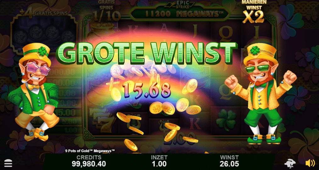 9 pots of gold megaways grote winst