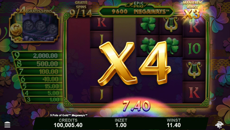 9 pots of gold megaways x4