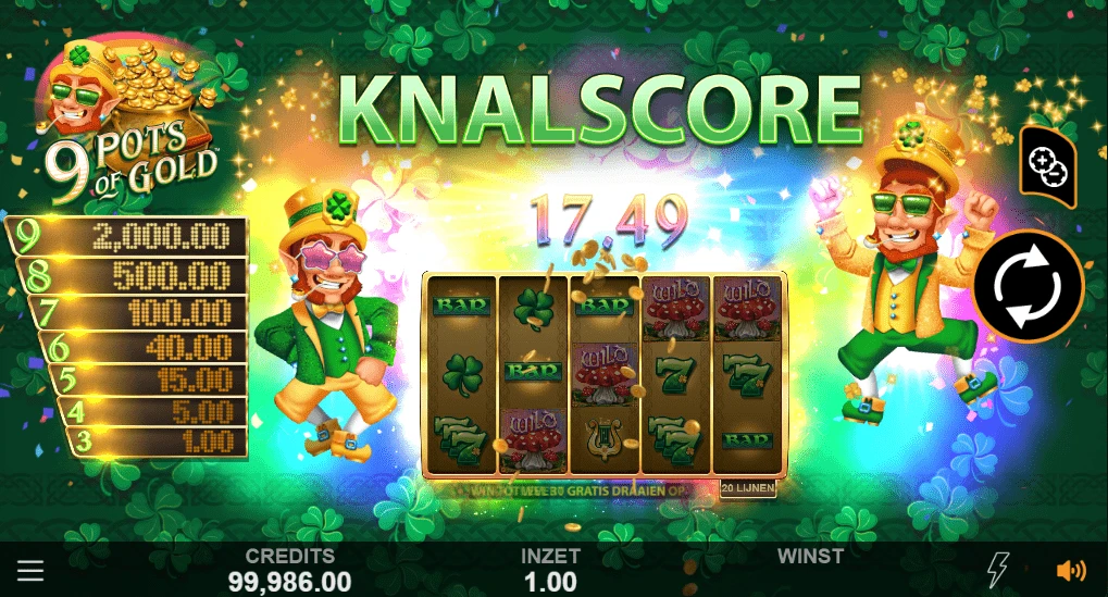 9 pots of gold knalscore