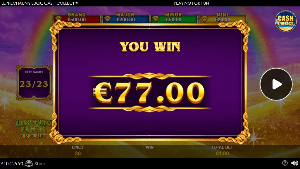Leprechaun's Luck Cash Collect winst